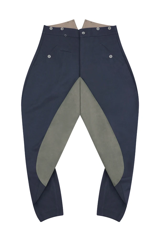 Pantalones de montar de gabardina, Luftwaffe M40, Azul, Gris, alemán, WWII, GUDF-B015