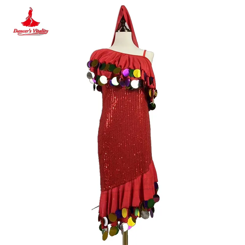 

Belly Dancer Costume Women Customsized Sequins Malaya Performance Professional Costume Children Belly DancingCompetiton Dresses