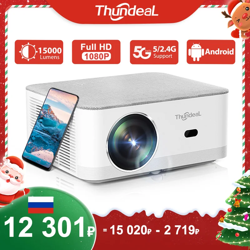 ThundeaL TD92 Pro Full HD Projector Portable Home Theater for 2K 4K 1080P Video Android WIFI Phone TD92Pro Beam Projector Cinema