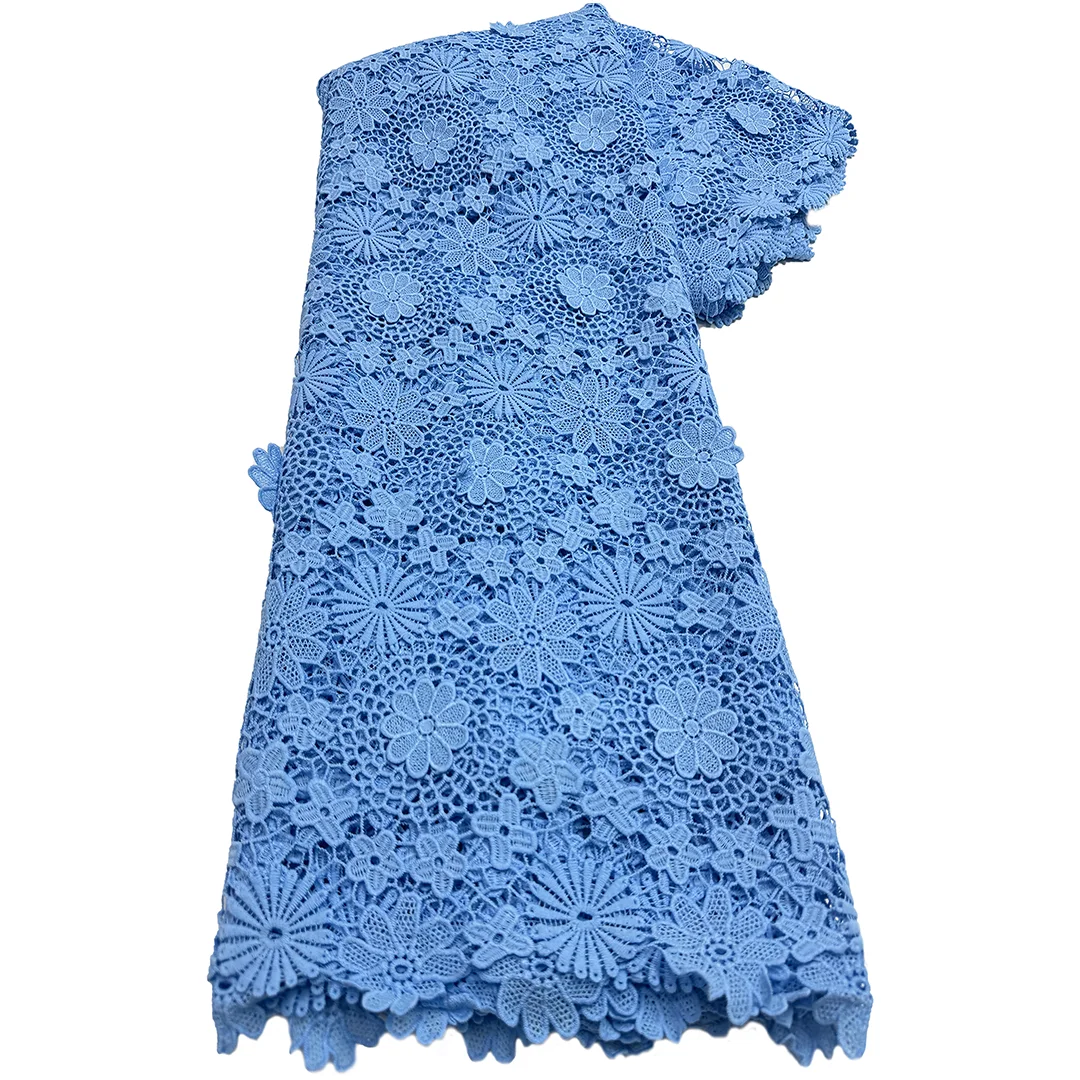 

Nigerian Cord Lace Fabric 2025 High Quality African Guipure Lace French Water Soluble Lace Fabrics For Wedding Dresses