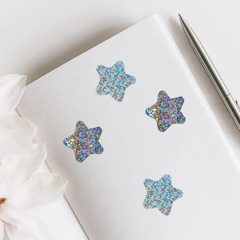 

2 Rolls Bling Star Stickers Self-Stick Decorative Labels for Student Incentives Home Schedule Scrapbook Festival Packaging