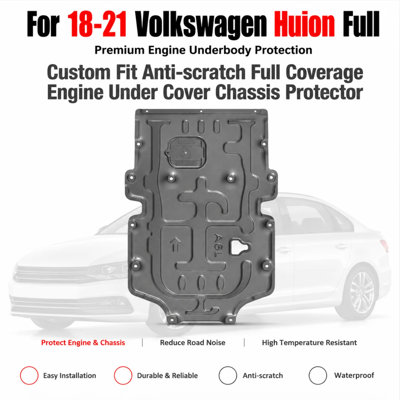 Precision Fit Engine Skid Plate Under Engine Guard For 18-21 Volkswagen Huion Full Coverage Chassis Protector