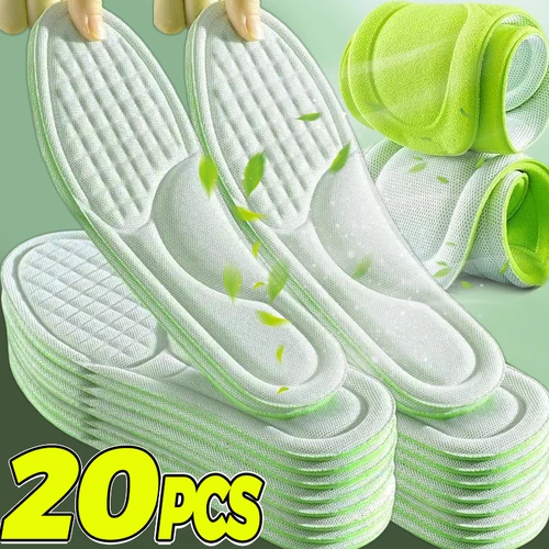Plantillas ortopédicas de espuma viscoelástica blanda, plantilla desodorizante para zapatos deportivos, absorbe el accesorio antibacteriano transpirable para zapatos, 2/20 piezas