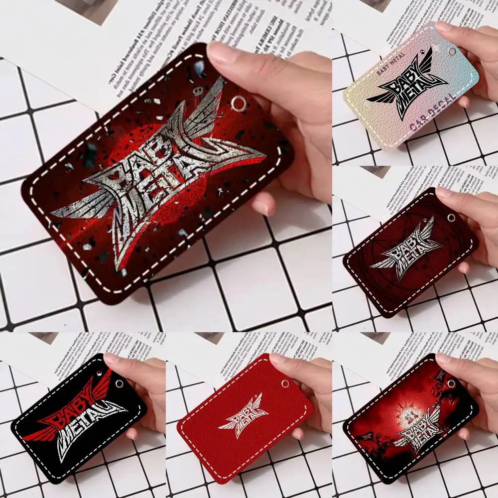 

Держатель для карт B-BABYMETAL, подходит для кредитных карт, проездных билетов, мягкий кожаный прямоугольный брелок-ключница, защитный чехол