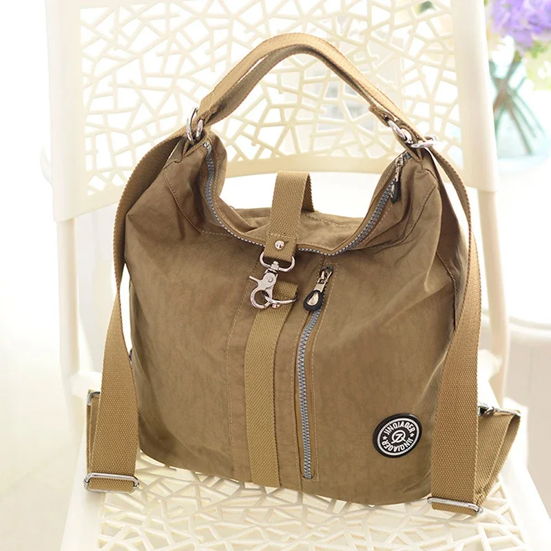 JBTP Borsa zaino impermeabile in nylon per donna Ragazza Zaino da cucito con cerniera casual Borsa quotidiana per studenti stile retrò Mochila Mujer