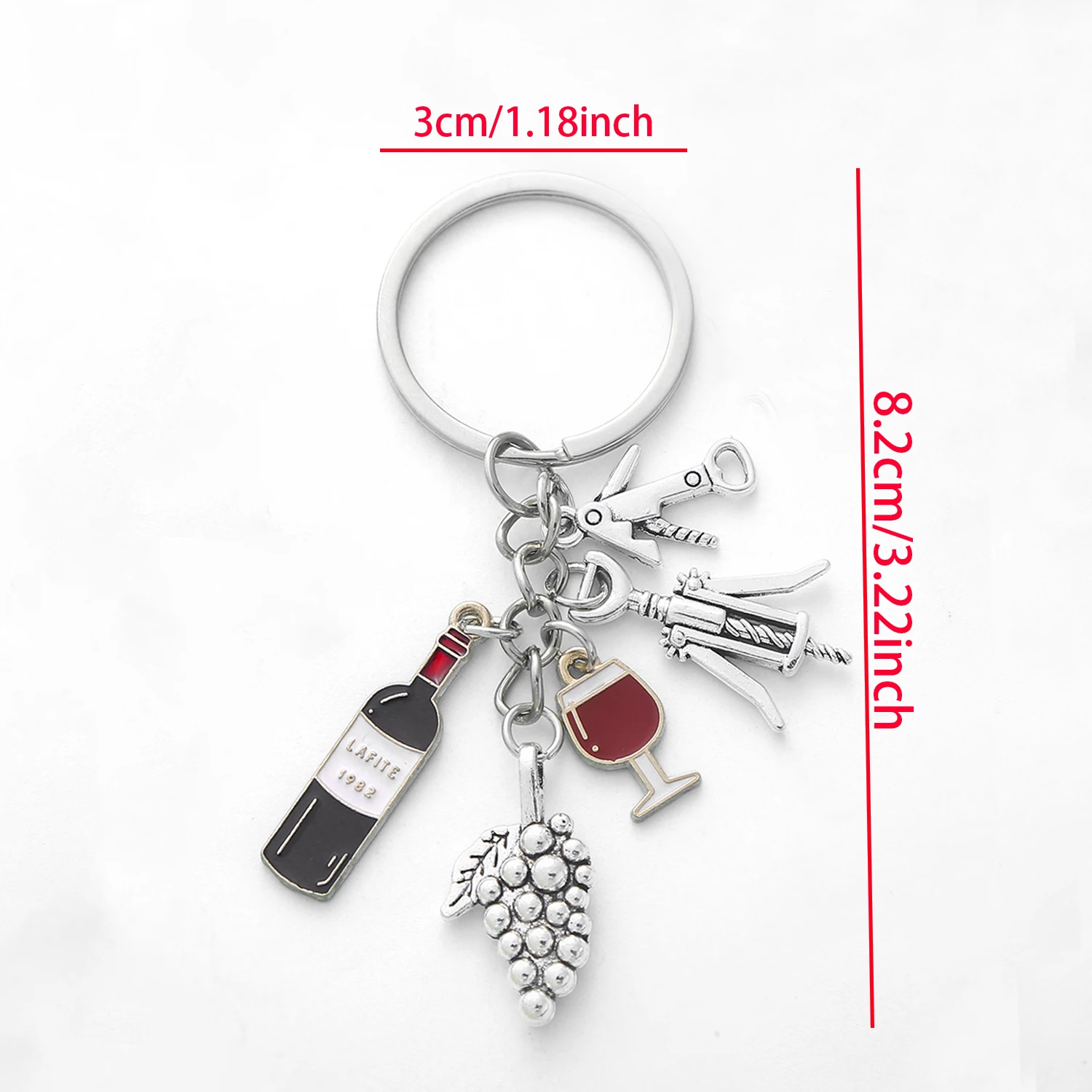 سلسلة مفاتيح سلسلة كؤوس النبيذ الأحمر للرجال والنساء ، سحر عصري ، إكسسوار فريد ، حقيبة محفظة ، حقيبة ظهر ، سيارة ، هدية ، 1 * *
