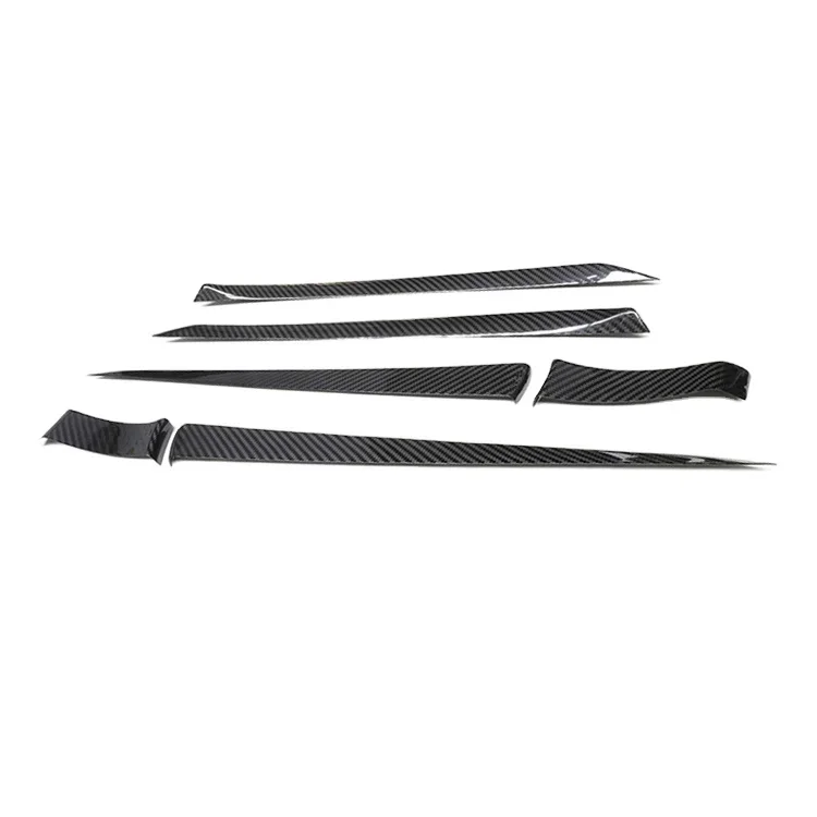 

For Tesla Model S Front Door Inner Armrest Cover Decoration Dry Carbon Fiber Interior Panel Inside 6 Pcs/set