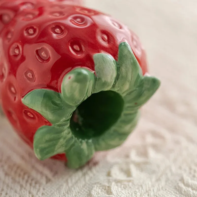 Vilead Ceramic Fruit Candle Holder Lemon Orange Figurines Strawberry Candlestick Home Room Decoration Tabletop Desk Decor Gift