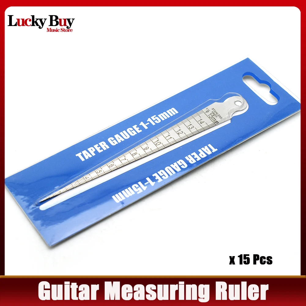 

15 шт., настройка акустической гитары, 1-15 мм, зазор с отверстием, строительный конус, метрическая измерительная линейка, инструмент