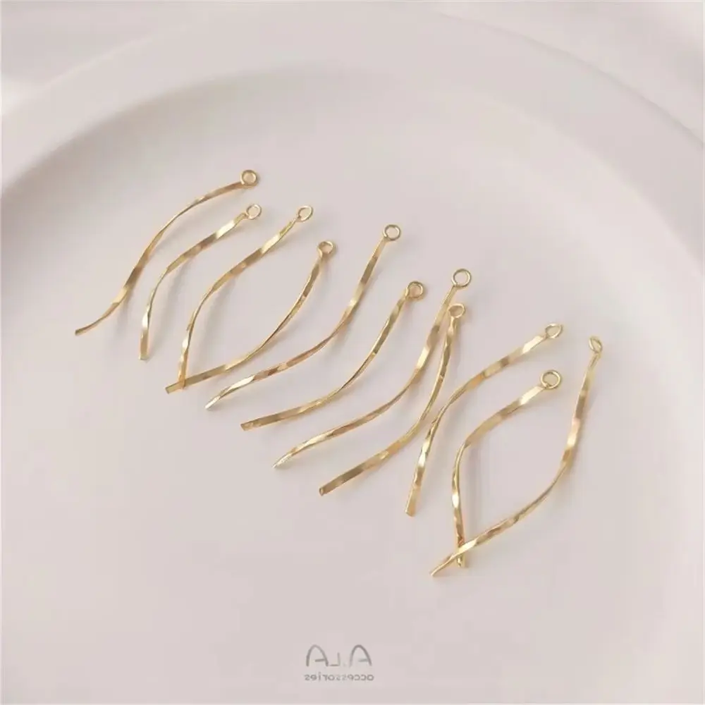 

14K Gold Plated Diy ear accessories curve S shape wave earring nail hanging pendant material