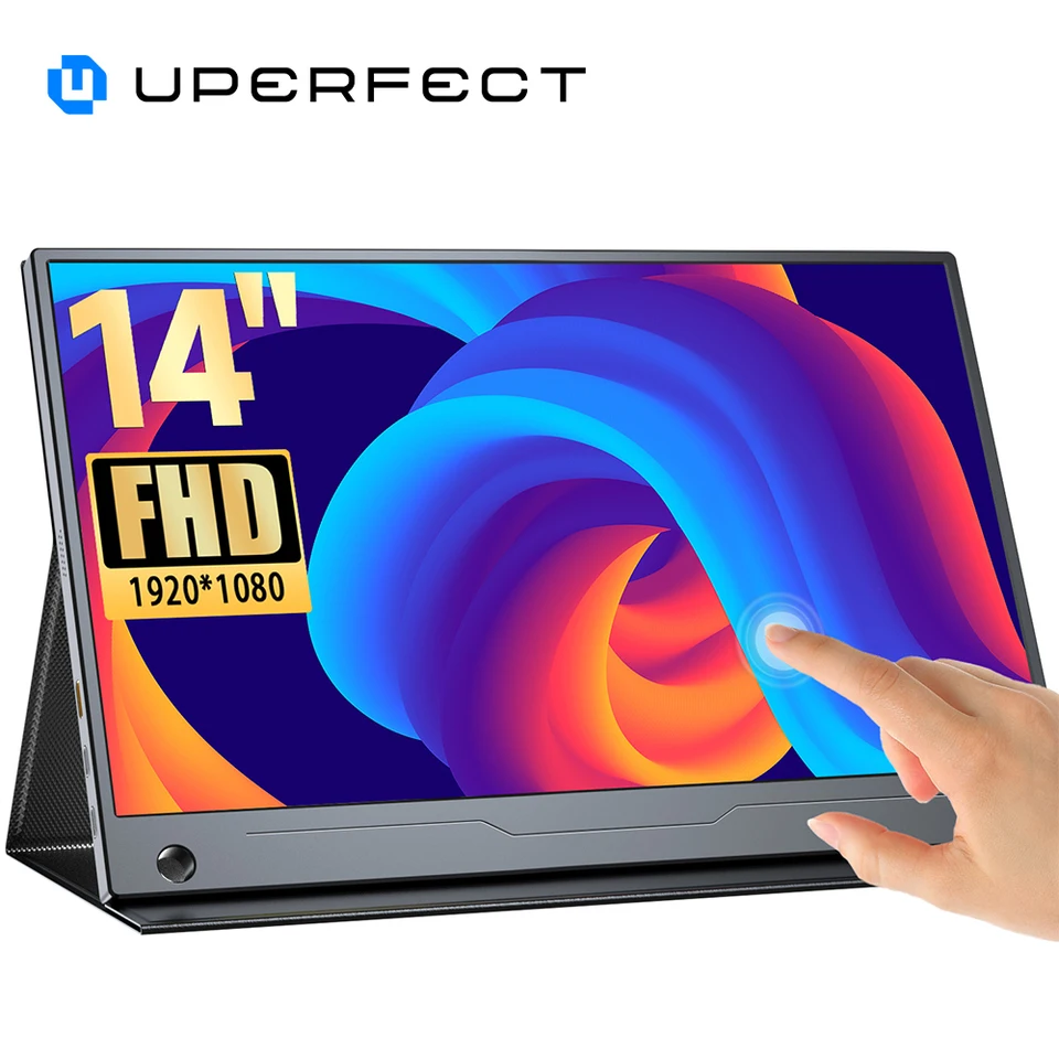 UPERFECT ポータブル タッチ スクリーン モニター 14 インチ 1080P FHD