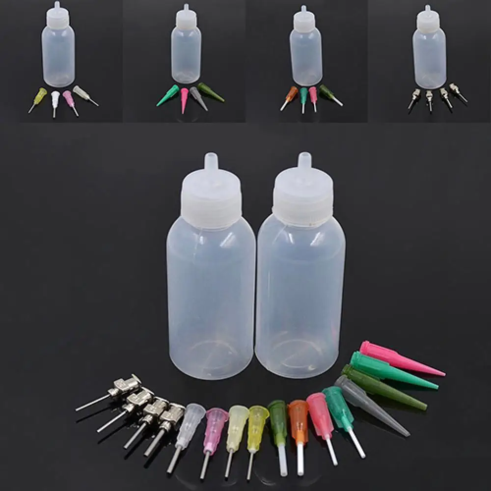 Plastic Henna Tattoo Applicator Squeeze Drawing Bottle Detailing Nozzle Tip Set