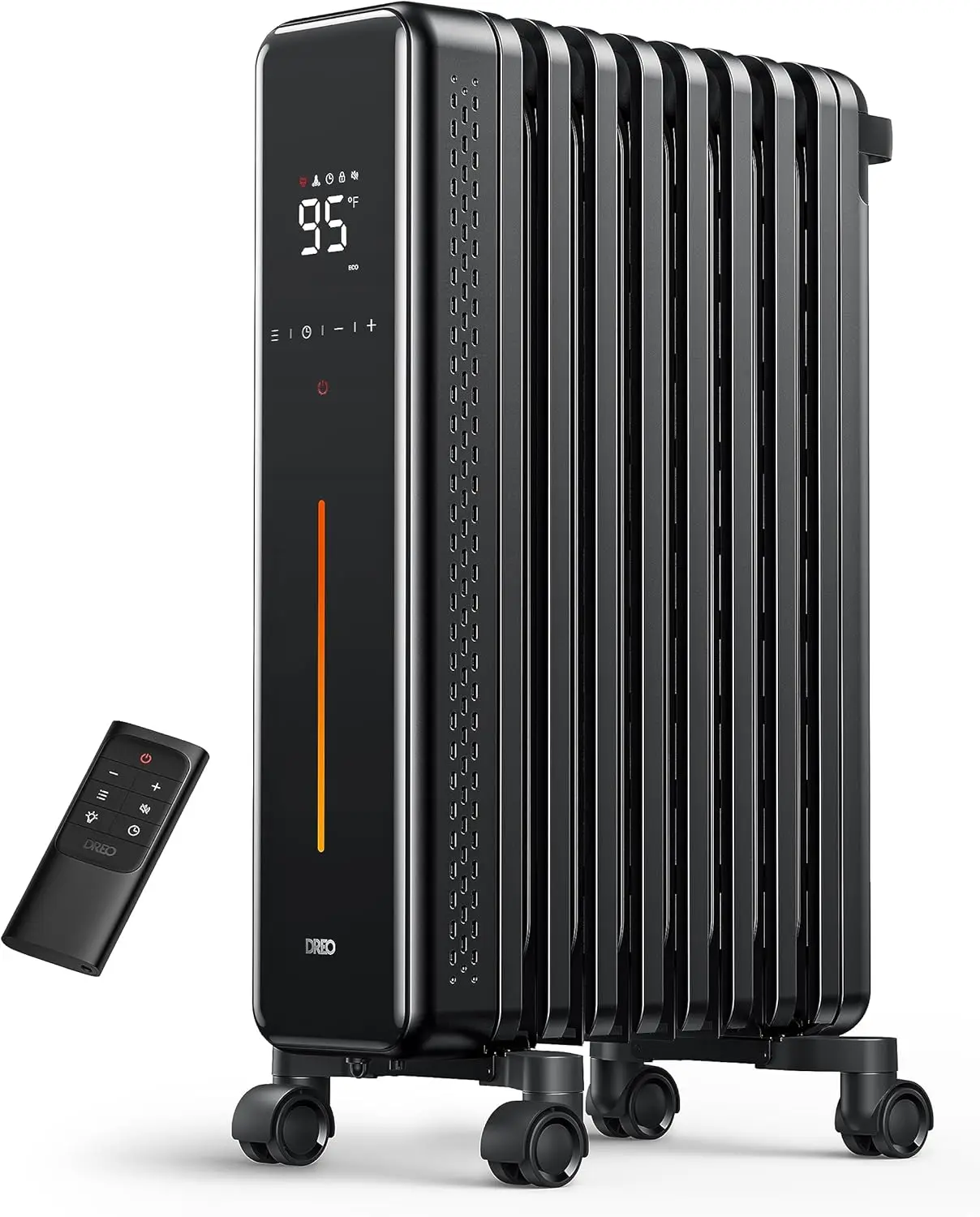 

Oil Filled Radiator Heater for Indoor Use, 8 Safety Protection, 1500W Electric Heaters for Large Room, 8 Fins, with Remote, 4