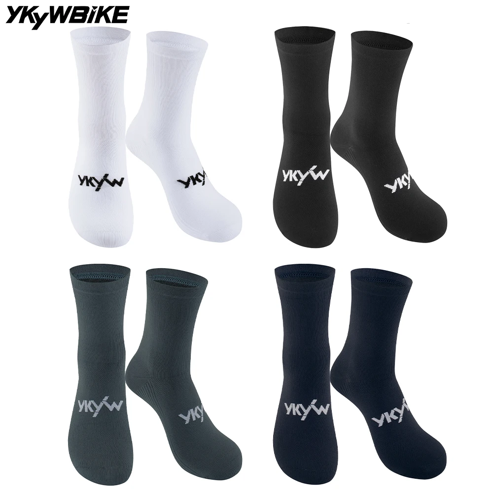 

YKYWBIKE 4 Pairs Cycling Socks Unisex Road Bike Socks Bicycle Socks Outdoors Sports Running Hiking Riding MTB Knitted Socks