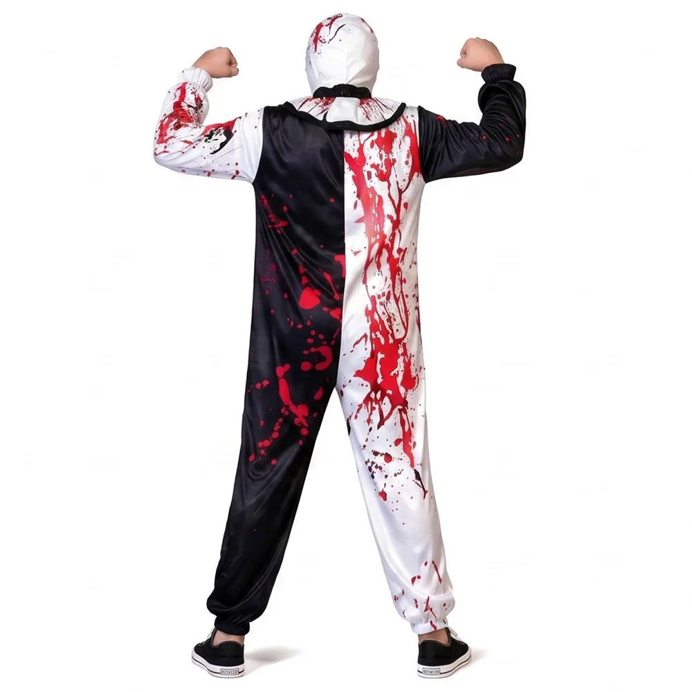 Artistic Clown Cosplay Costumes Movies Horror Movies Bloody Jumpsuits Killer Clown Jumpsuits men's Halloween Horror Costume view 3