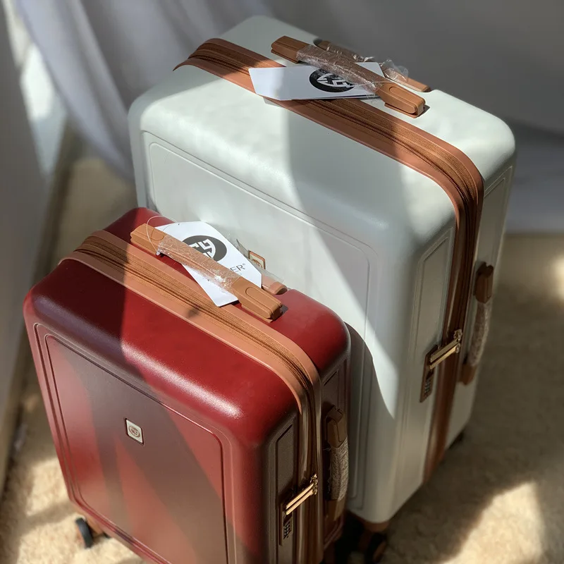 

Red Wedding Trunk Luggage 20 Inches Travel Suitcase with Password Universal Wheel Leather Box New Style for Men And Women