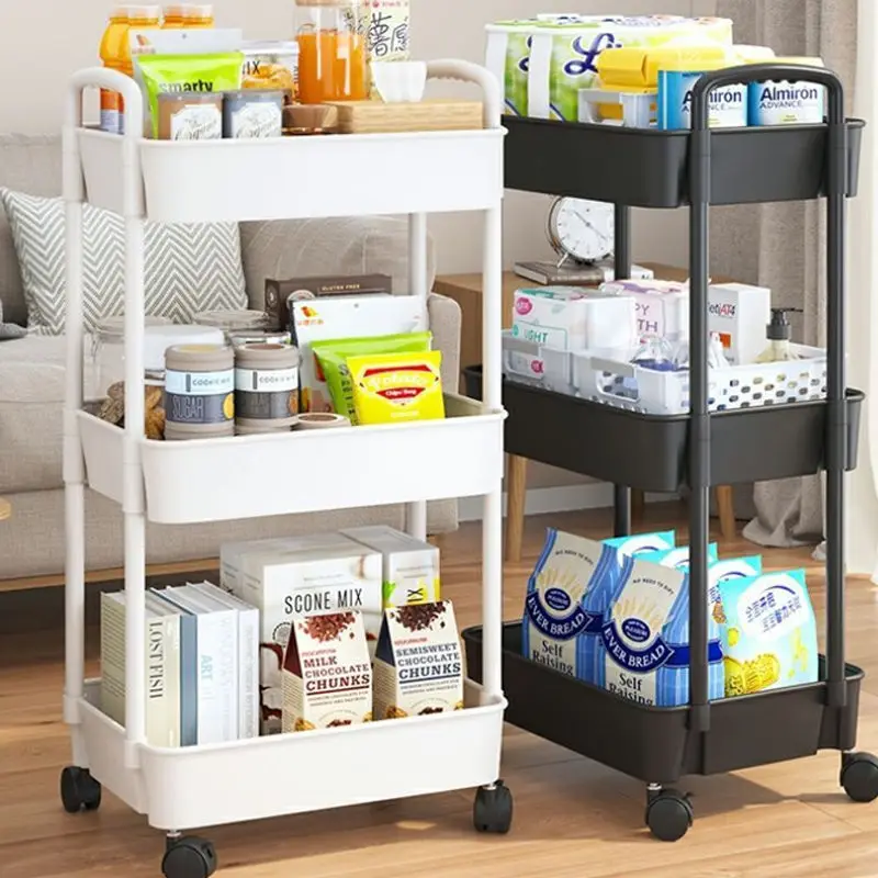 

Mobile Trolley Storage Rack Floor To Ceiling Kitchen Bathroom Snack