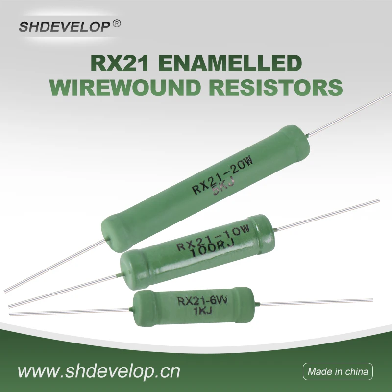 1Pcs Power Wire Wound Ceramic Resistor Rx21-6W10W15W20W Load Aging Plug-In Resistor 5% Copper Feet 0.1 Ohm to 33K Ohm