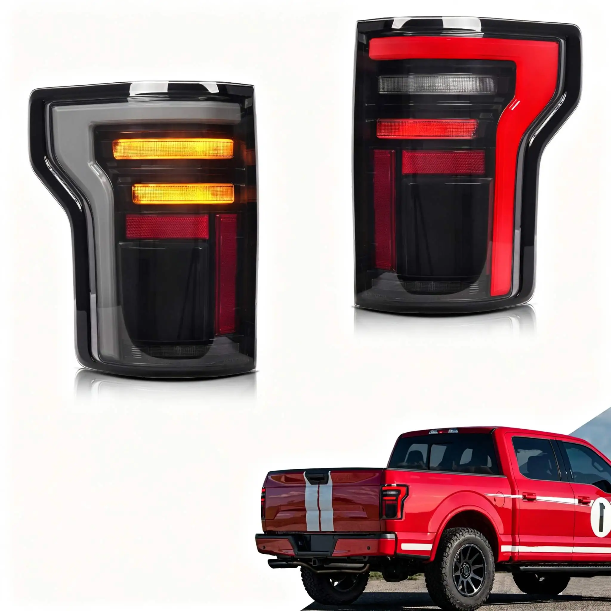 For Ford F150 Automotive Tail Light Assembly 2015-2020 Dynamic Turn Signal LED Tail Light Plug and Play Automotive Parts