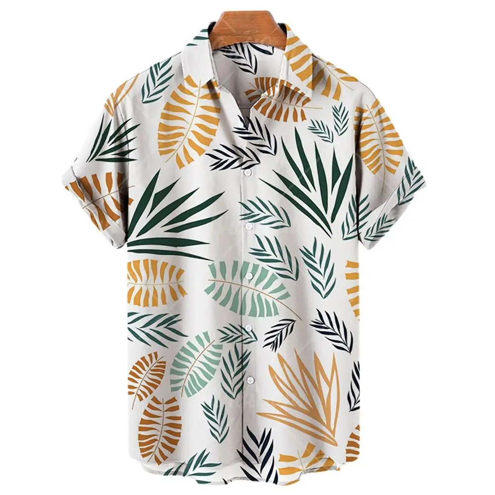 2024 New Arrival Men's Shirts Men Hawaiian Camicias Casual One Button Wild Shirts 3D Printed Short-sleeve Beach Blouses Tops 5XL