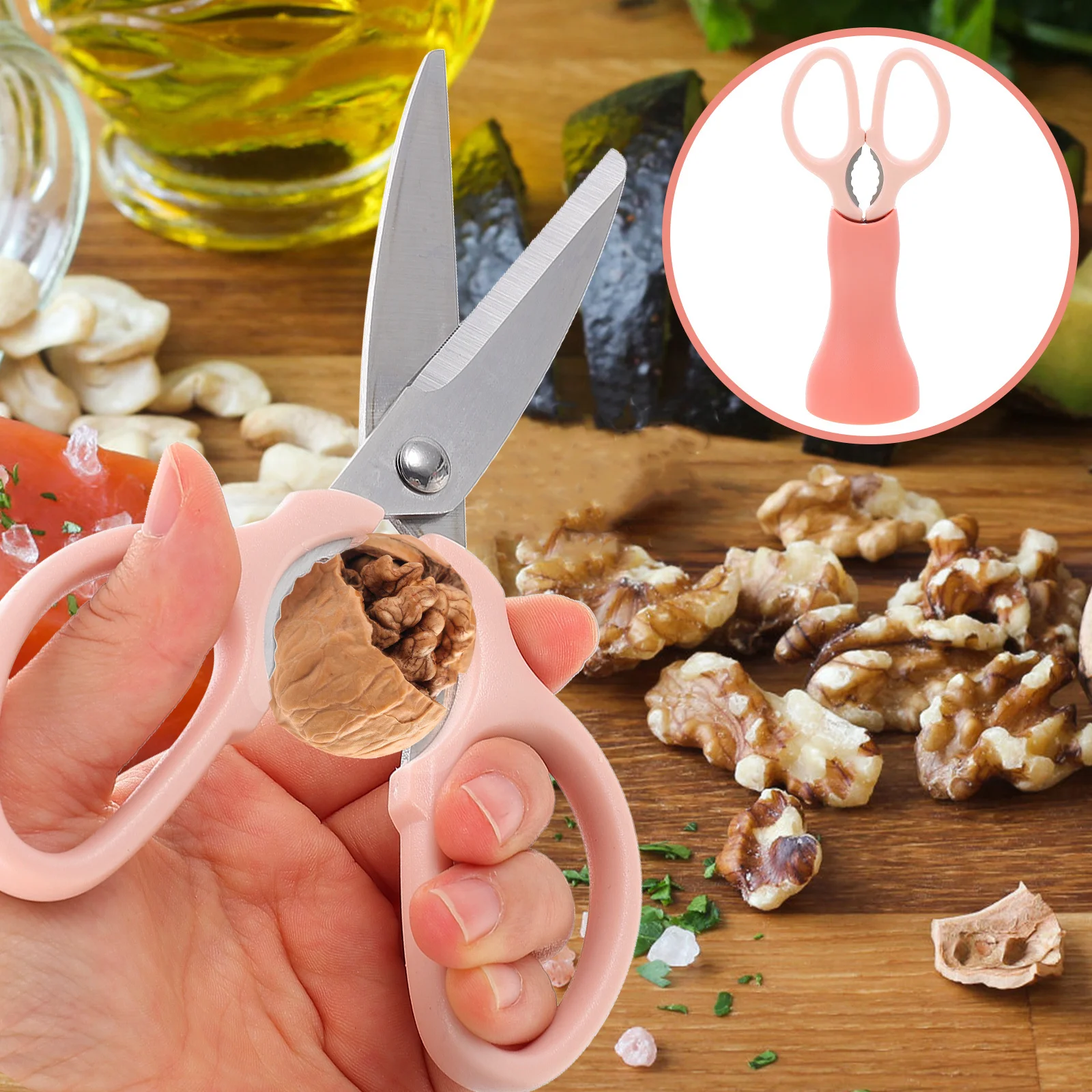 1 مجموعة الفولاذ المقاوم للصدأ مقص أغذية الأطفال متعددة الوظائف المطبخ القص لقطع الدجاج المعكرونة البيتزا الخبز الفاكهة الخضروات #4