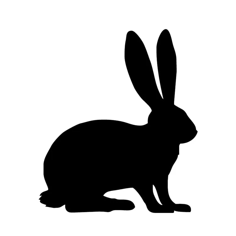 Fun Car Sticker Rabbit Silhouette PVC Car Sticker Cute Animal Sticker Personality Car Sticker Black/White, 10cm * 9cm