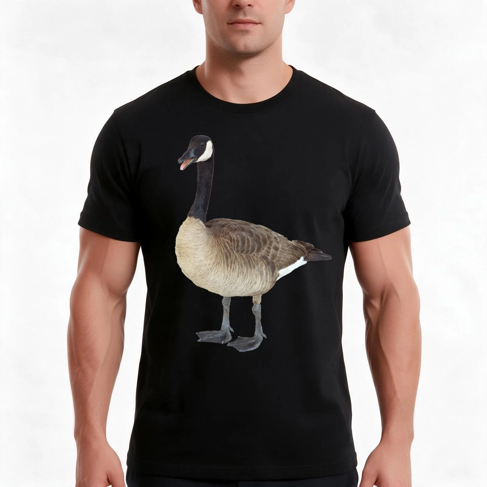 Panting Goose v2 T-Shirt, Summer Casual Cotton Tee, Oversized Streetwear Tops, Vintage Graphic Print, Loose Fit Short Sleeve