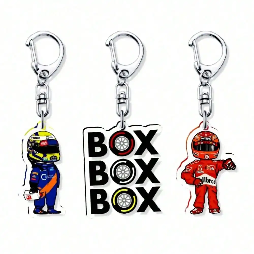 Racing Motorcycle Rider Acrylic Keychain Accessory Bag Bicycle Helmet Rider Keychain Keyring Jewelry Gift Fan Merchandise