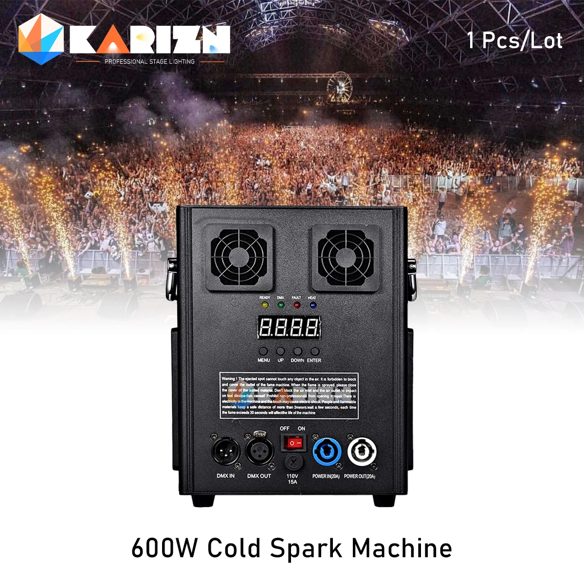 0 Tax 1Pcs 600W Cold Spark Machine DMX Cold Fireworks Fountain Stage Spark Machine For club Show smellless safety Wedding