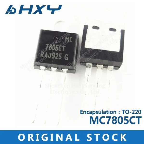 10pcs    MC7805CT MC7805 TO220 in-line three-terminal voltage regulator IC chip