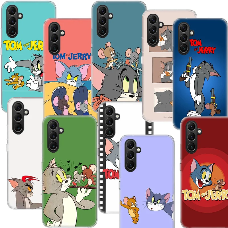 J-Jerry M-Mouse T-Tom Cat Phone Case Samsung A05S A15 A25 A35 A55 A04S A14 A24 A34 A54 Galaxy Note 20 Ultra 10 Lite 9 8 A6 A7 A8