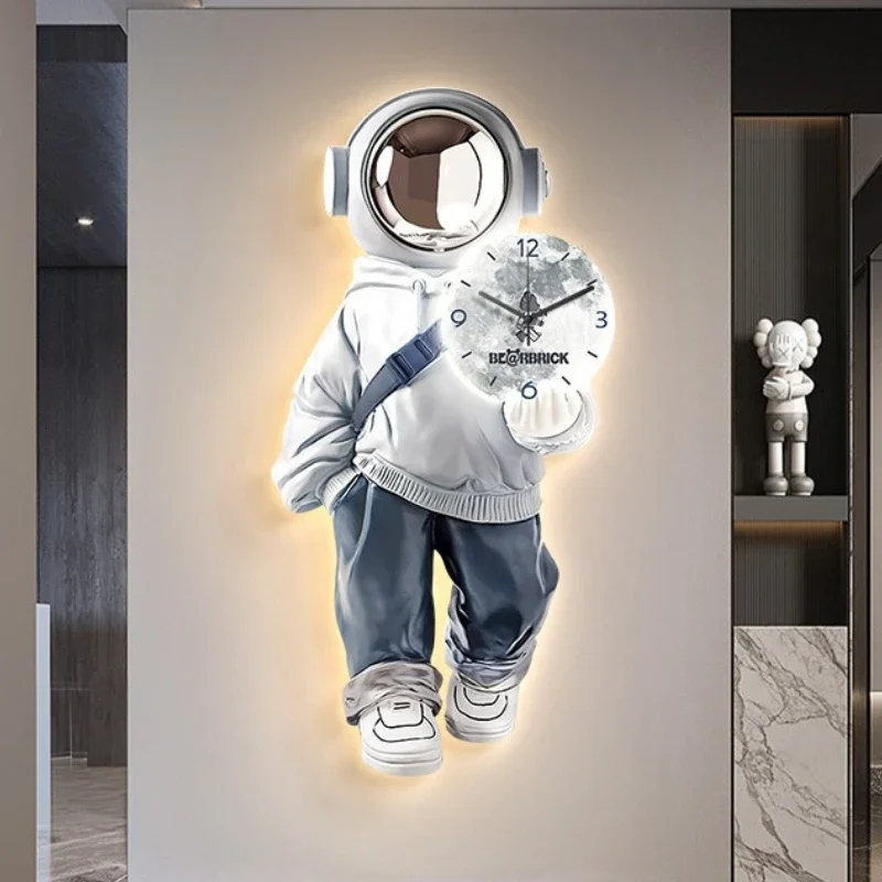 Large Wall Art Clocks with Light LED Mural Luxury Wall Ornaments Bedroom Kitchen Watches Coffe Bar Home Decoration Accessories