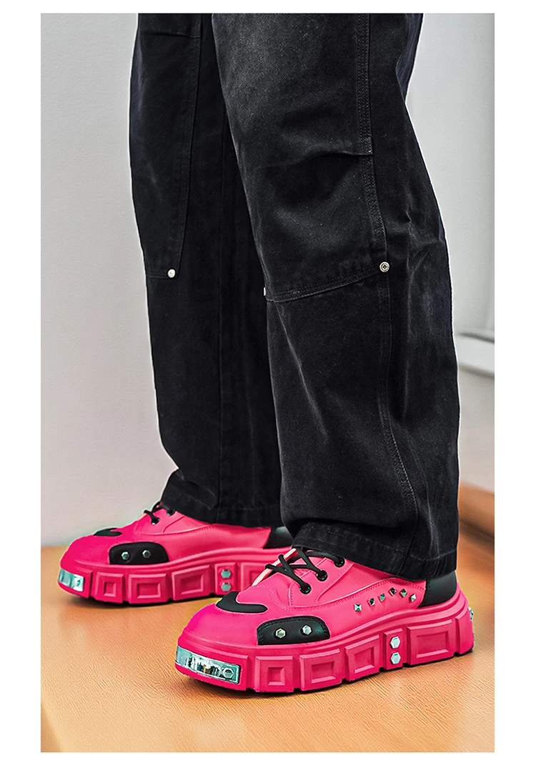 Modische Herren-High-Top-Stiefel, dicke Sohle zur Erhöhung der Körpergröße, vielseitige Freizeitschuhe – Detail 15