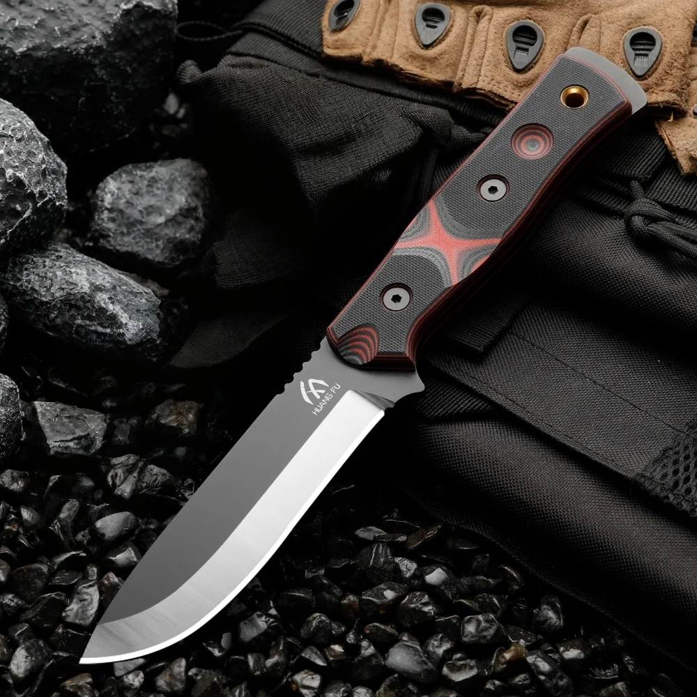 High-quality steel fixed-blade outdoor knife, camping knife with high-hardness stainless steel integrated spine and sheath, emer - view 3