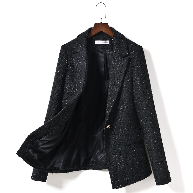Fragrant Women's 2025 New Autumn Winter Blazers All-Match Thick Ladies Short Tweed Suit