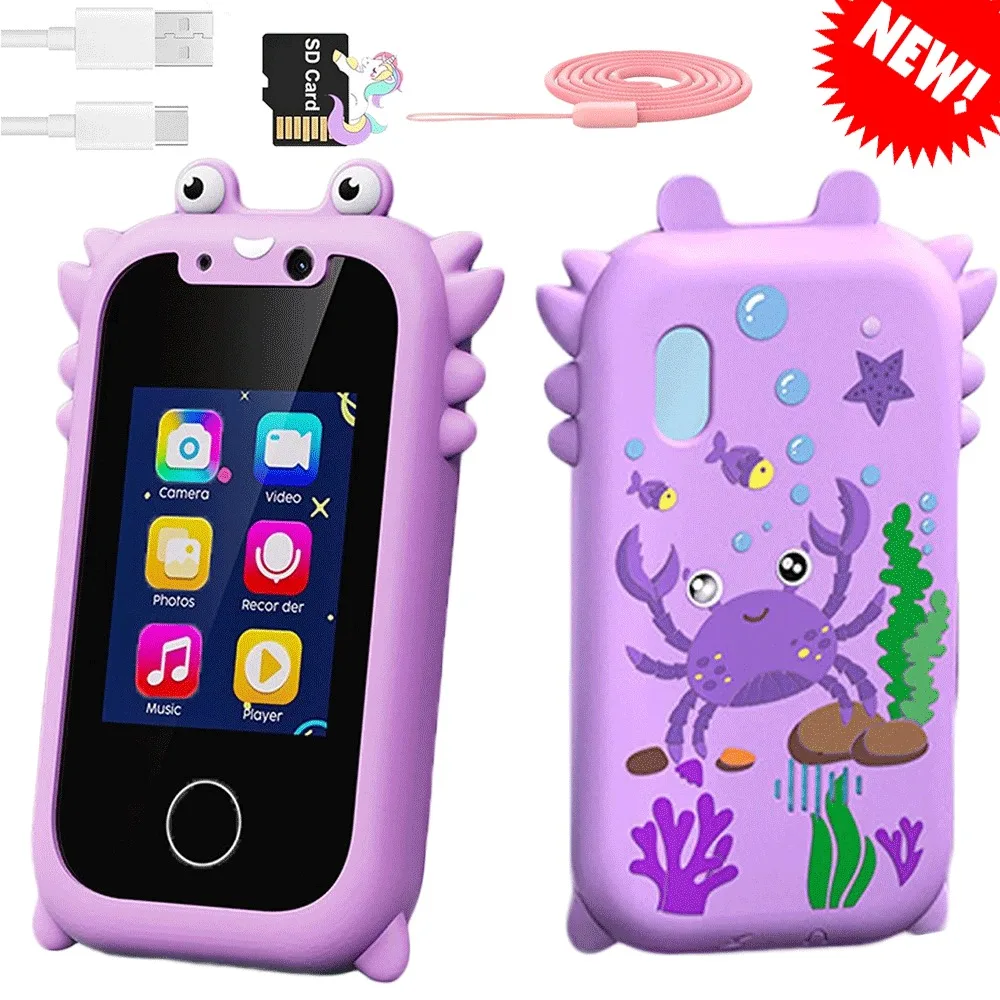 Coque de téléphone élégante de couleur violette, résistante aux chocs, protection complète de l'objectif de l'appareil photo avec cordon de maintien, coque de téléphone légère anti-chute, idéale pour les trajets quotidiens, le camping et les voyages, usage quotidien