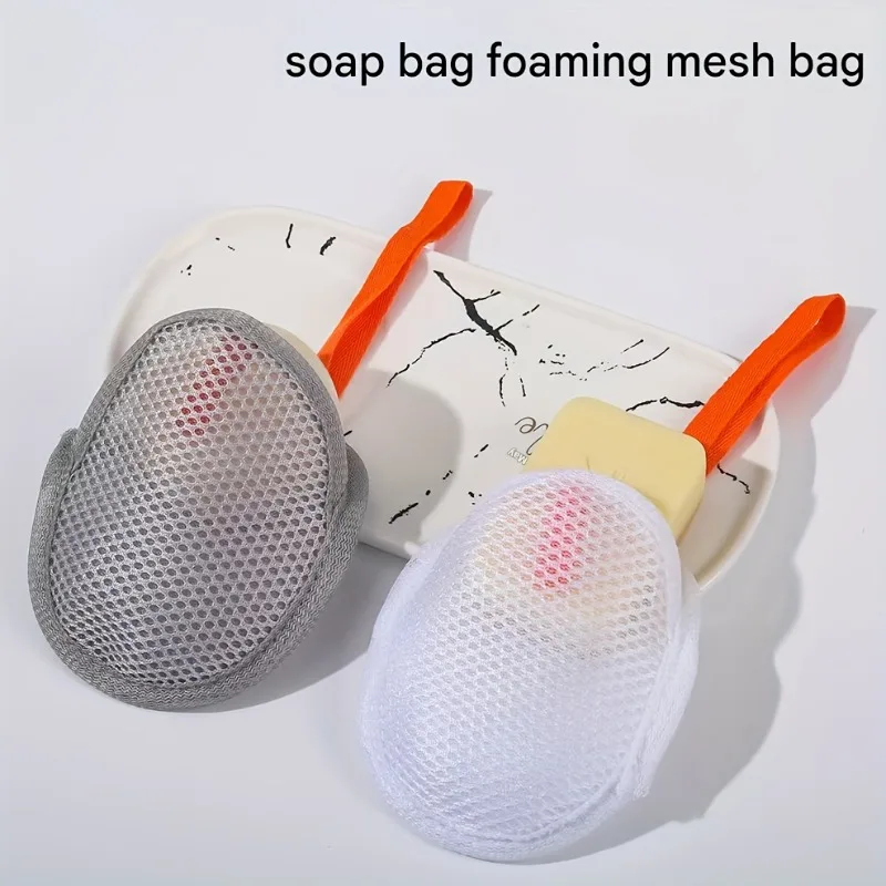 Bolsa de baño suave con cordón, red de jabón antideslizante para lavado corporal, ducha, baño, spa, viajes, red de baño duradera para adultos, 1 ud.