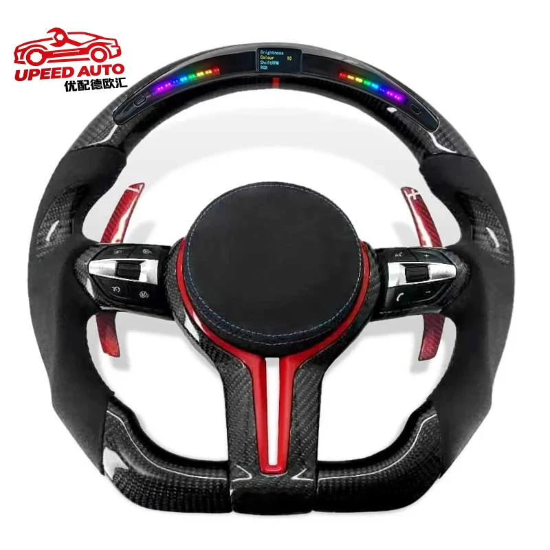 12 Color LED Carbon Car Steering Wheel for BMW F10 F20 F30 F31 F11 F12 F15 F16 F32 F34 F36 F80 F82 E49 E60 E70 E90 E91 E92