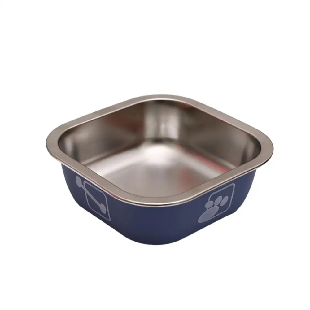 Stainless Steel Pet Bowl Non-Slip Drop-Resistant Cat Dog Feeding Dish Food Water Tray with Rubber Base Pet Feeder Water Bowls