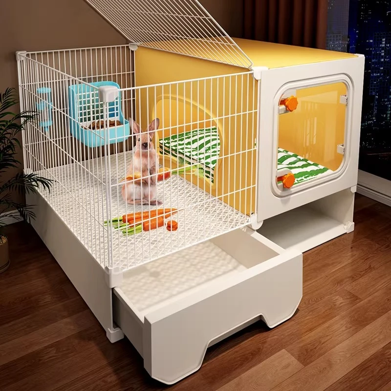 

Rabbit cage with toilet household indoor large pet villa nest