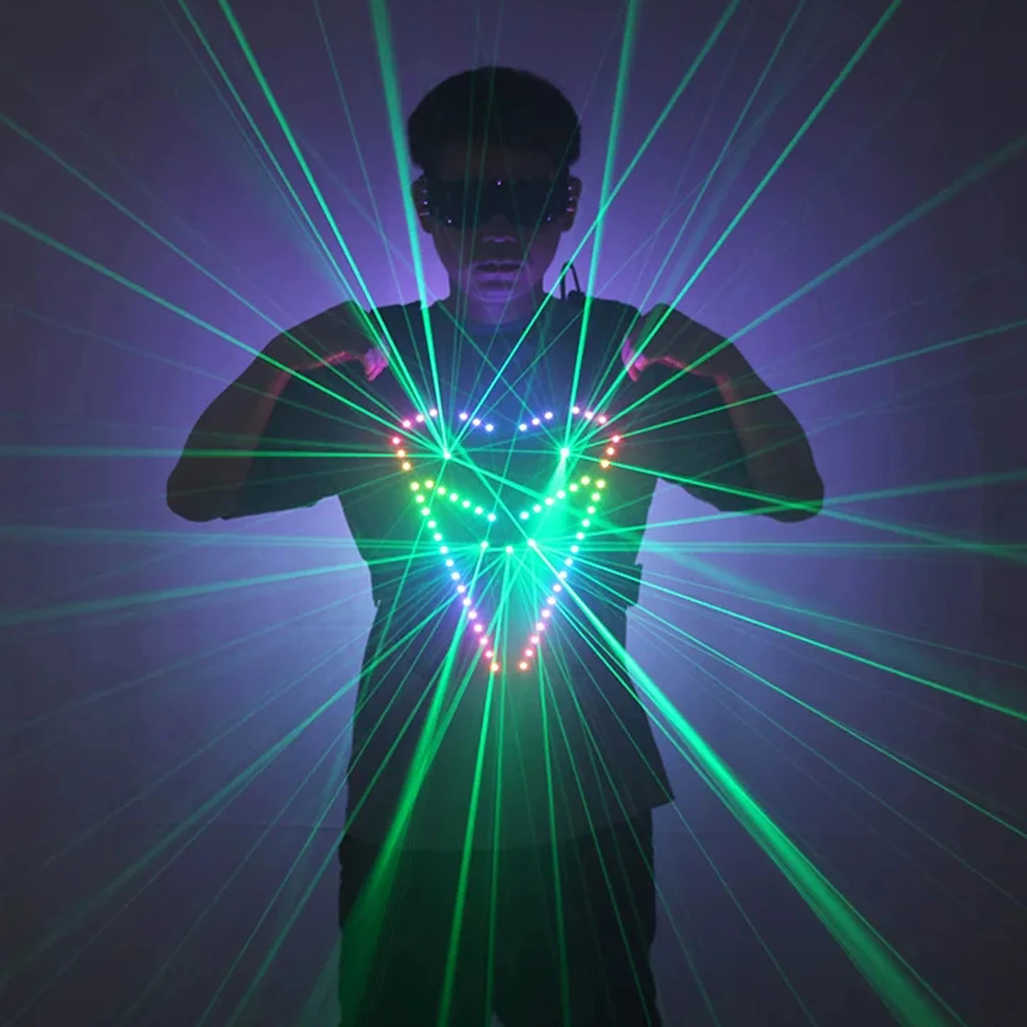 

Bar Night Club Par Fluorescent Vest Tank Top Motorcycle Riding Clothes Laser Lighting Aosphere Props LED Cyber ​​Outfit