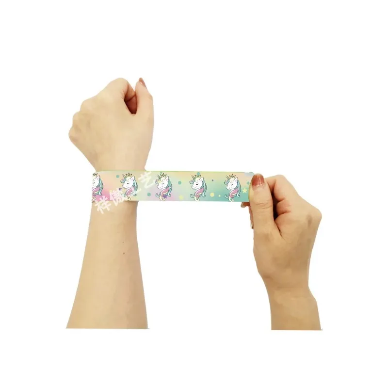 10 pièces dessin animé licorne Clap cercle jouets arc-en-ciel licorne claque Bracelets décoration de fête heureux enfants filles cadeaux de fête d'anniversaire