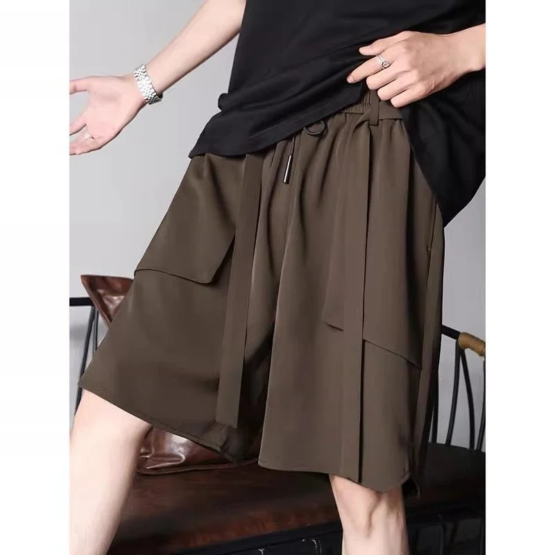 

plus Size Tailored Straight Leg ort Pants Men's Loose Wide Leg Pants Women's Summer Casual Five-Quarter Length Trousers