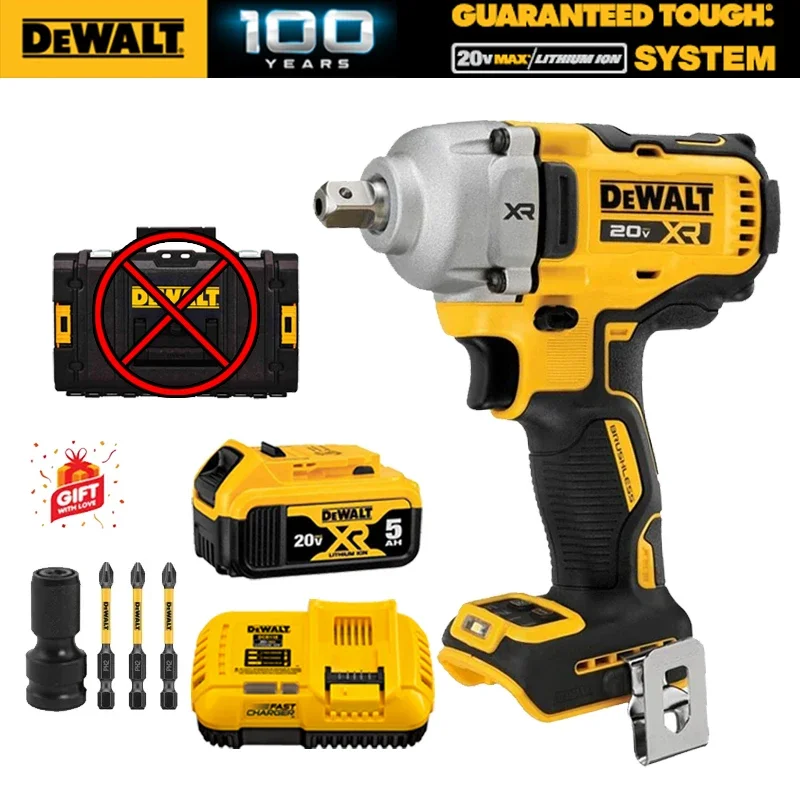 DEWALT DCF892 Cordless Impact Wrench Kits 20V Brushless Rechargeable Electric Wrench High Torque 812NM Power Tool DCB118 DCB1104