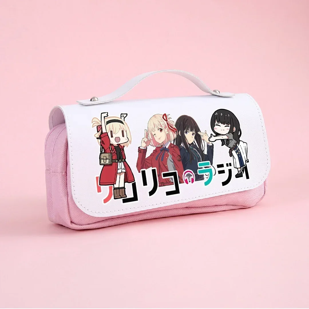 Anime Lycoris Recoil Cosplay Pencil Bag Oxford Cloth PU Leather Flip Pen Bag Back To School Supplies Kawaii Pencil Pouch image 3