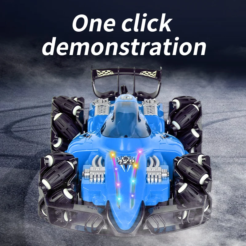 2.4G Rc Spray Stunt Auto Blauw Rood Licht Muziek Model Speelgoed Racing Drift High-Speed Voertuig 360 Rotatie auto Geschenken Speelgoed Voor Kinderen