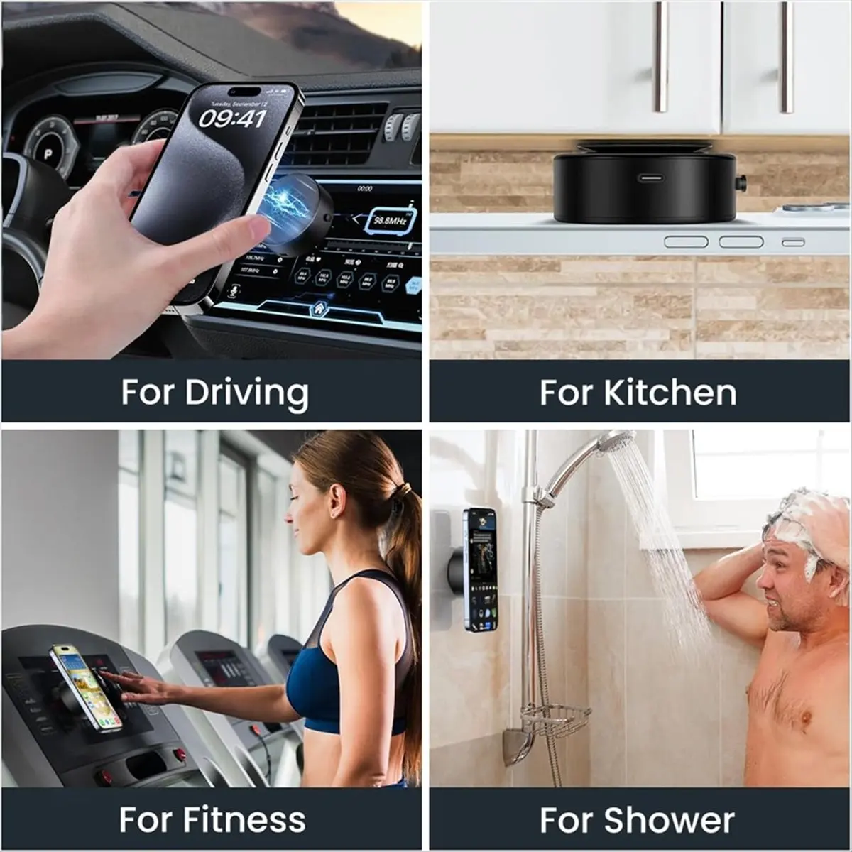 

A10R Magnetic Cell Phone Holder for Car, Electric Vacuum Strong Suction Car Phone Mount for Magsafe IPhone Android