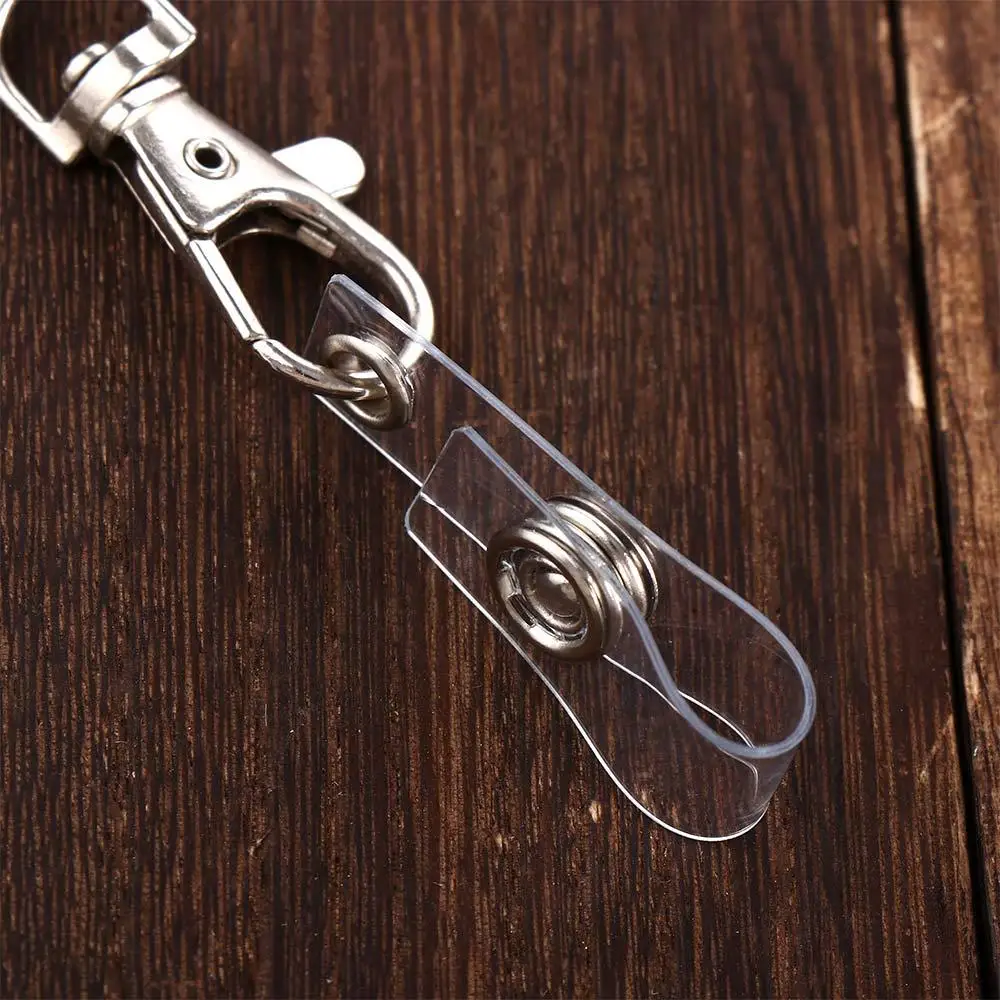 Badge Holder Accessories PVC Transparent Badge Holder Name Card Keychains Card Holder Buckle Card Holder Lanyard ID Card Holder