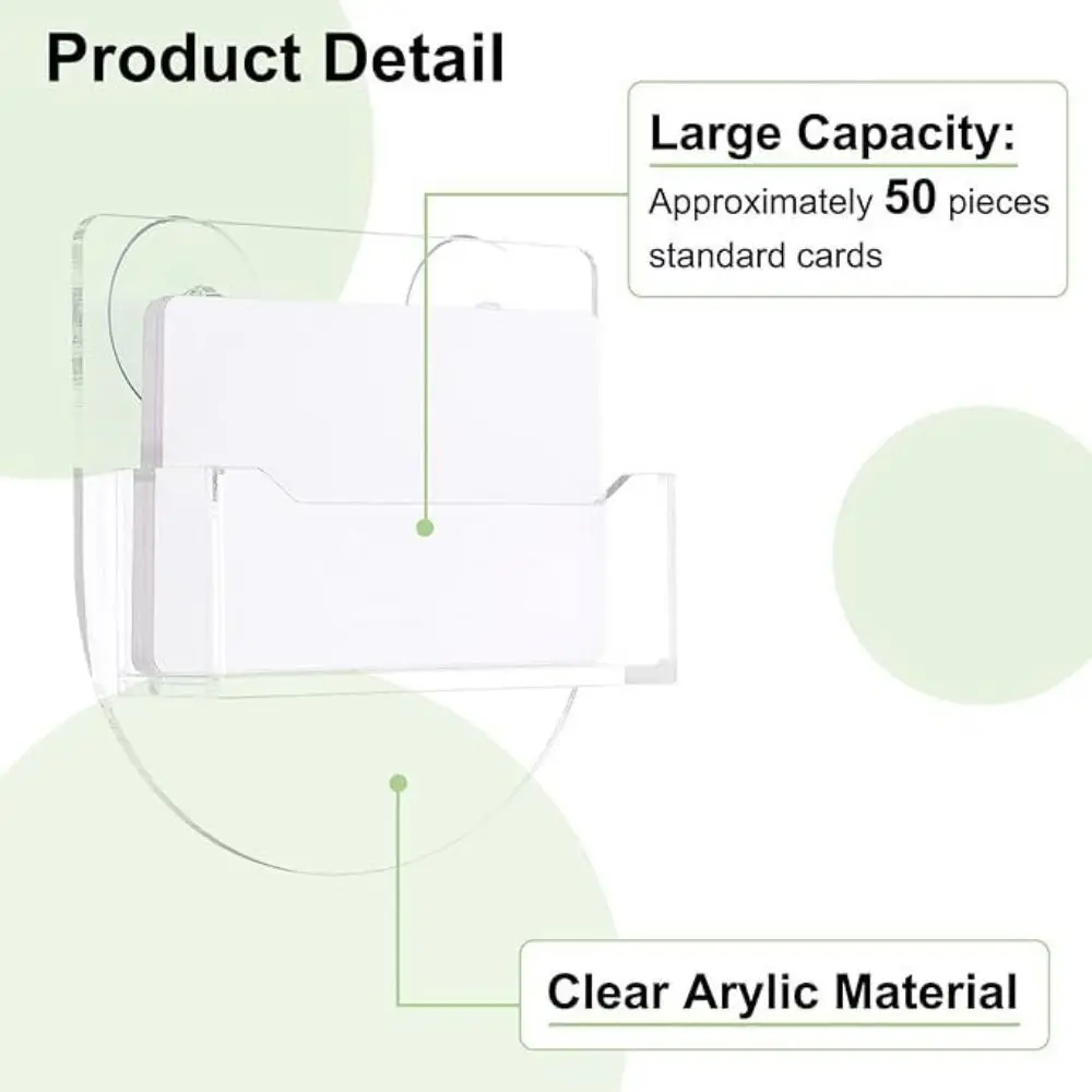 Acrylic Business Card Holder Window Mount Suction Cups Business Card Display Stand Transparent Easy Installation