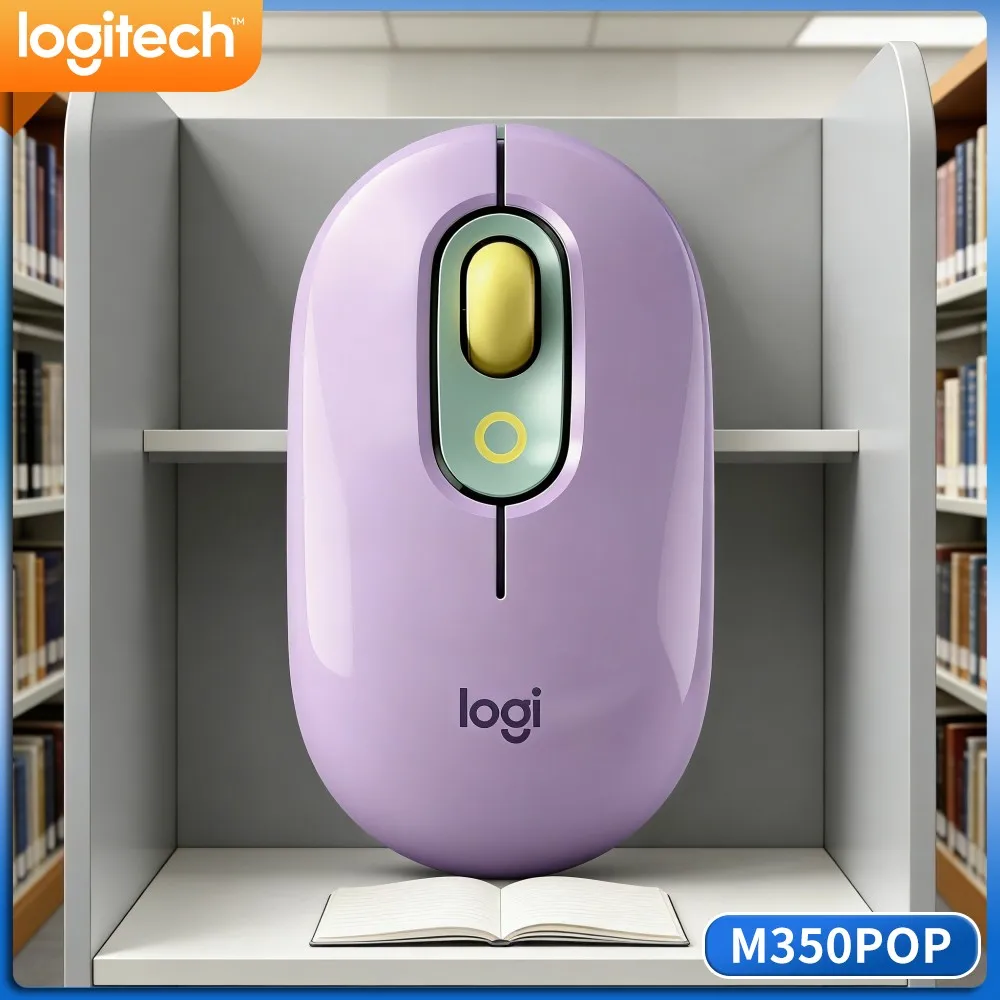 Eco-Friendly Logitech M350 POP Mouse Recycled Plastic Silent Scroll Multi-Device For Tablet PC Pro And Smart TV Box System